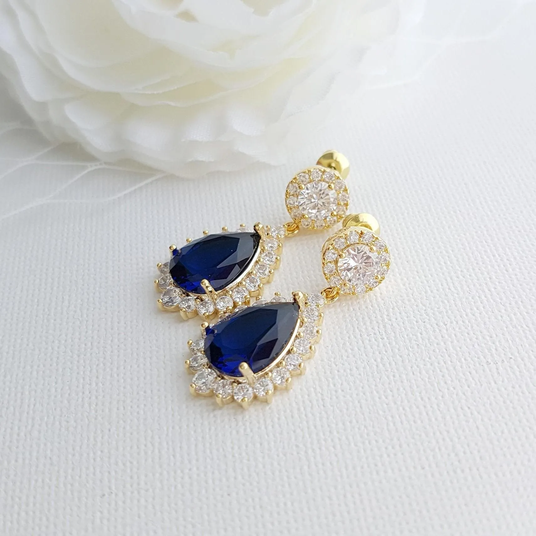 Blue and Gold Earrings Aoi