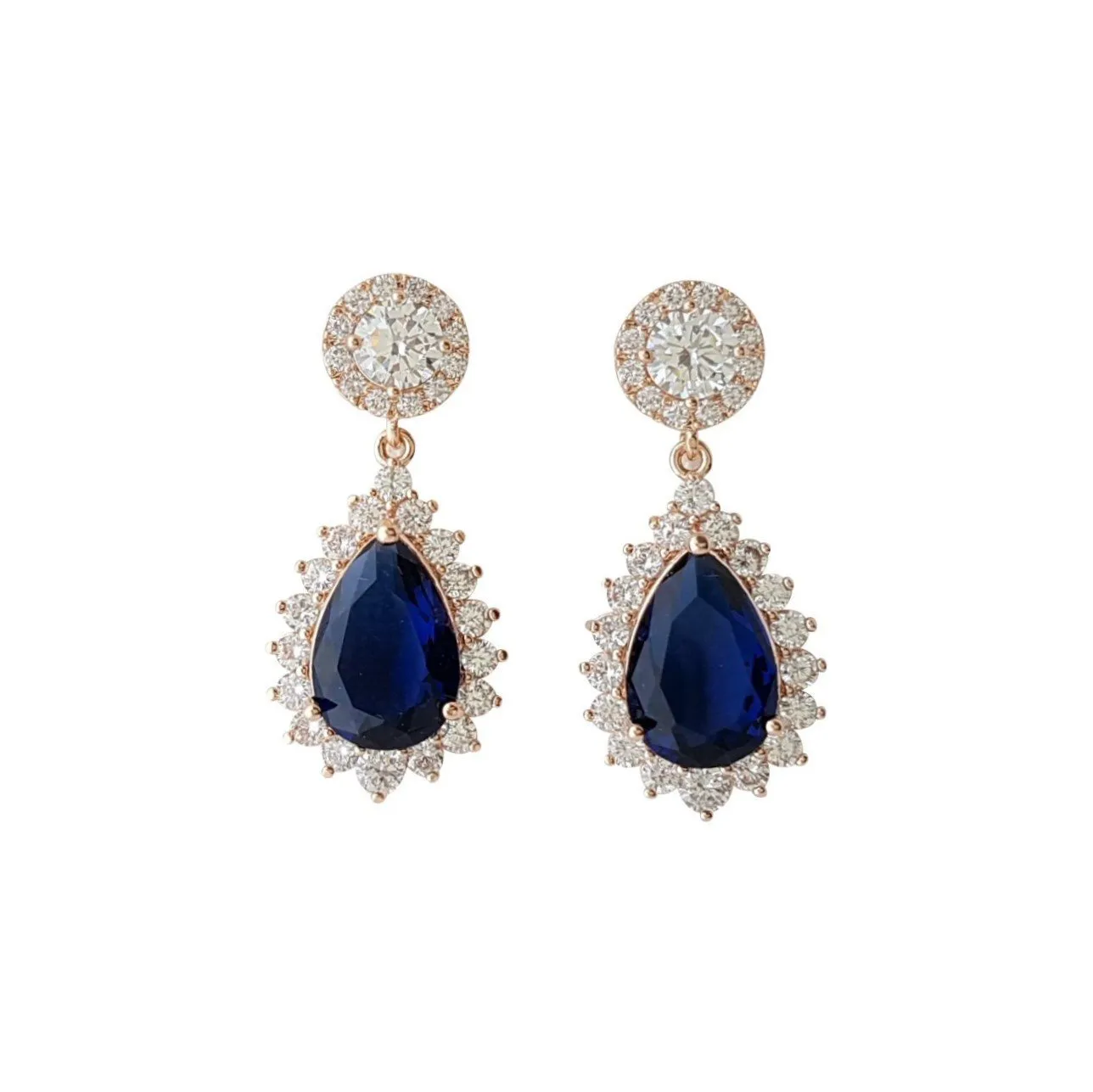 Blue and Gold Earrings Aoi