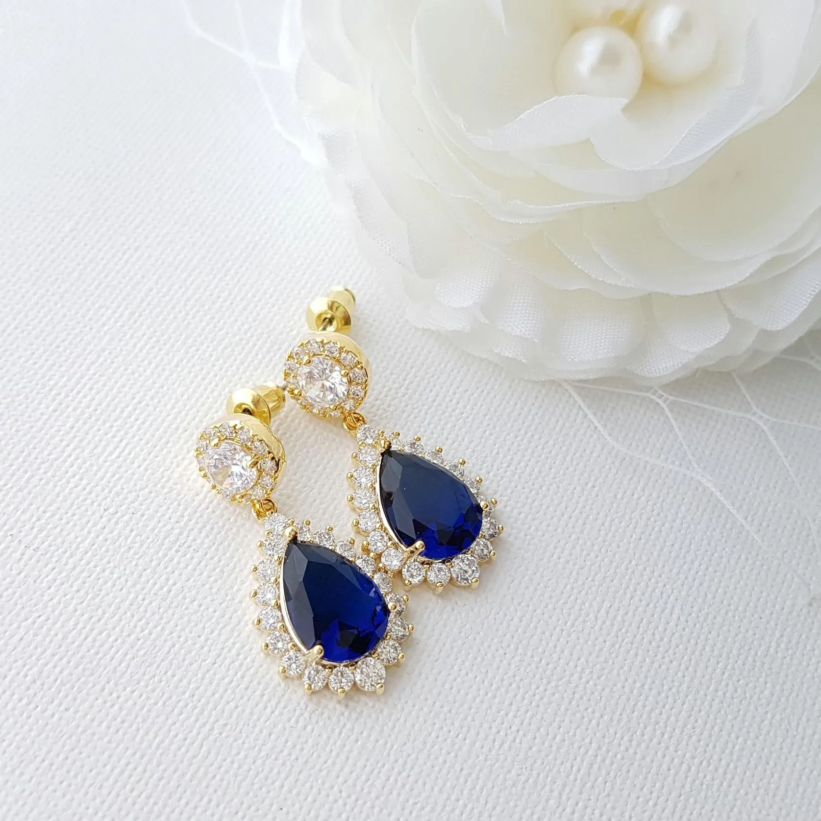 Blue and Gold Earrings Aoi