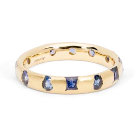 Blue Mixed Cut Celeste Ring - Made to Order