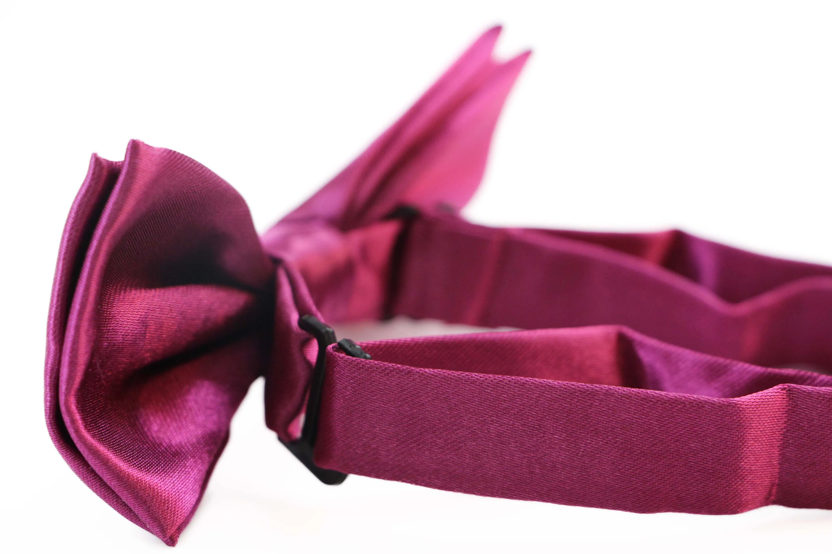 Boys Burgundy Plain Bow Tie