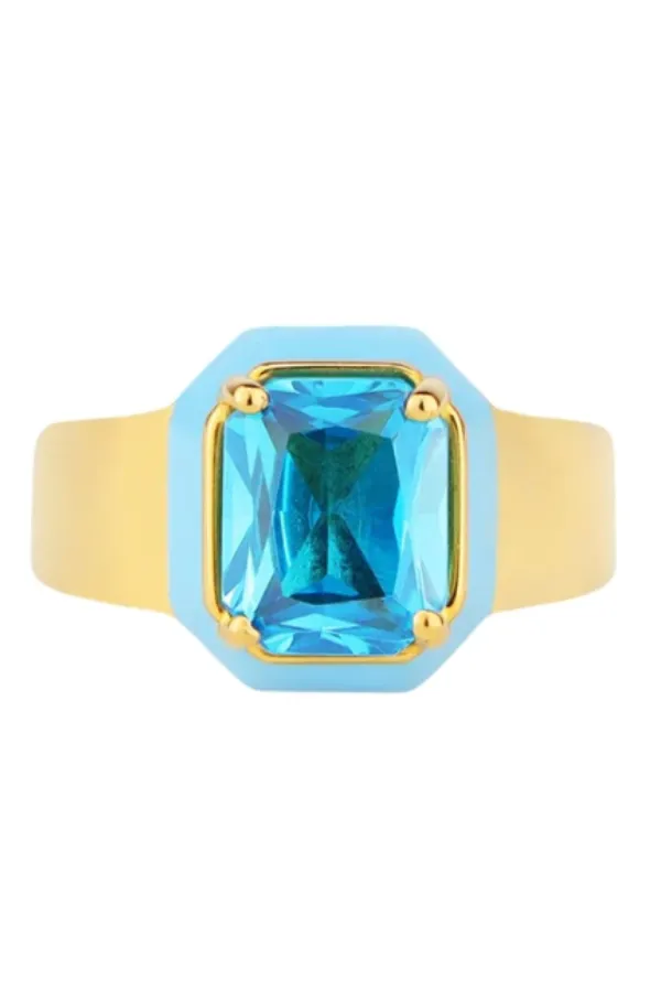 Budha Cushion Ring - Azure | Budha Girl - SALE