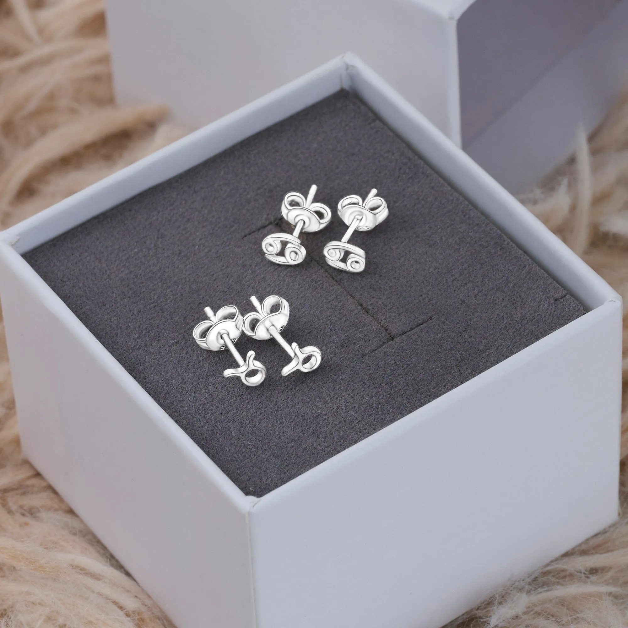 Cancer Stud Earrings Sterling Silver - Zodiac Constellation Earrings