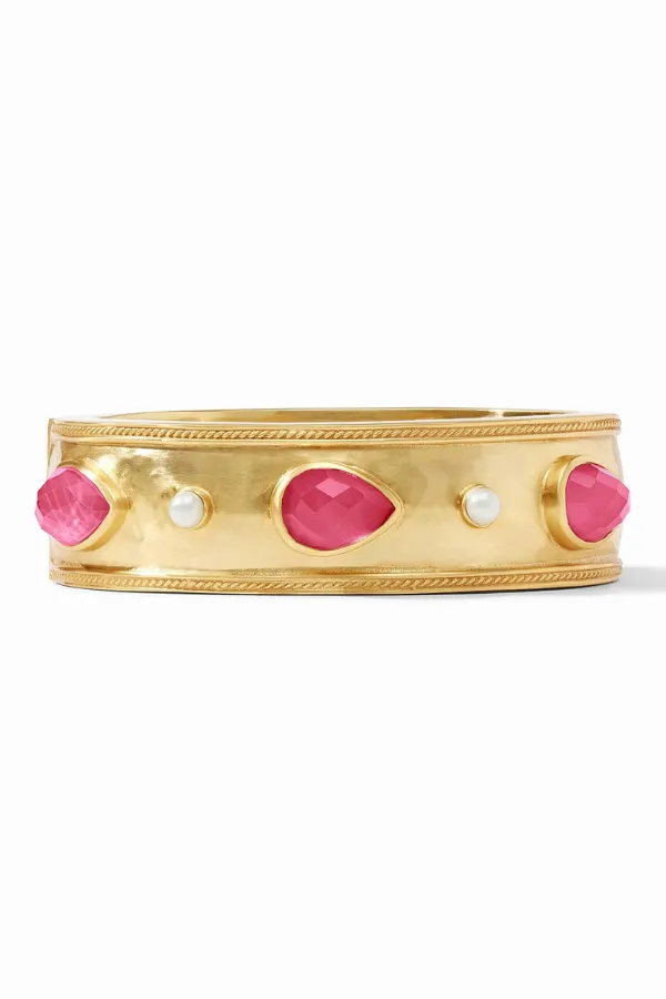 Julie Vos Cannes Statement Hinge Bangle - Iridescent Raspberry Color