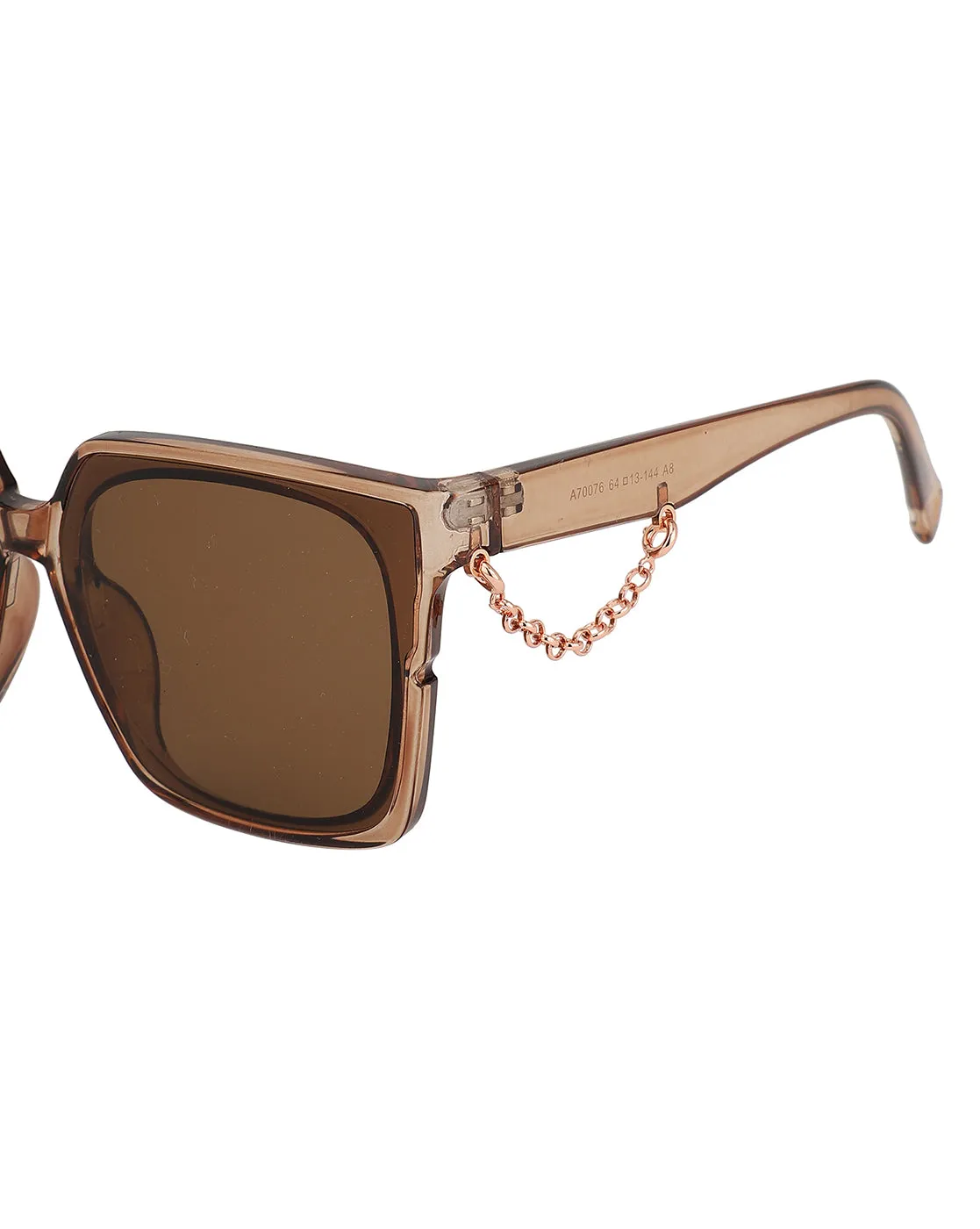 Carlton London Brown Lens & Brown Square Sunglasses With Uv Protected Lens For Women