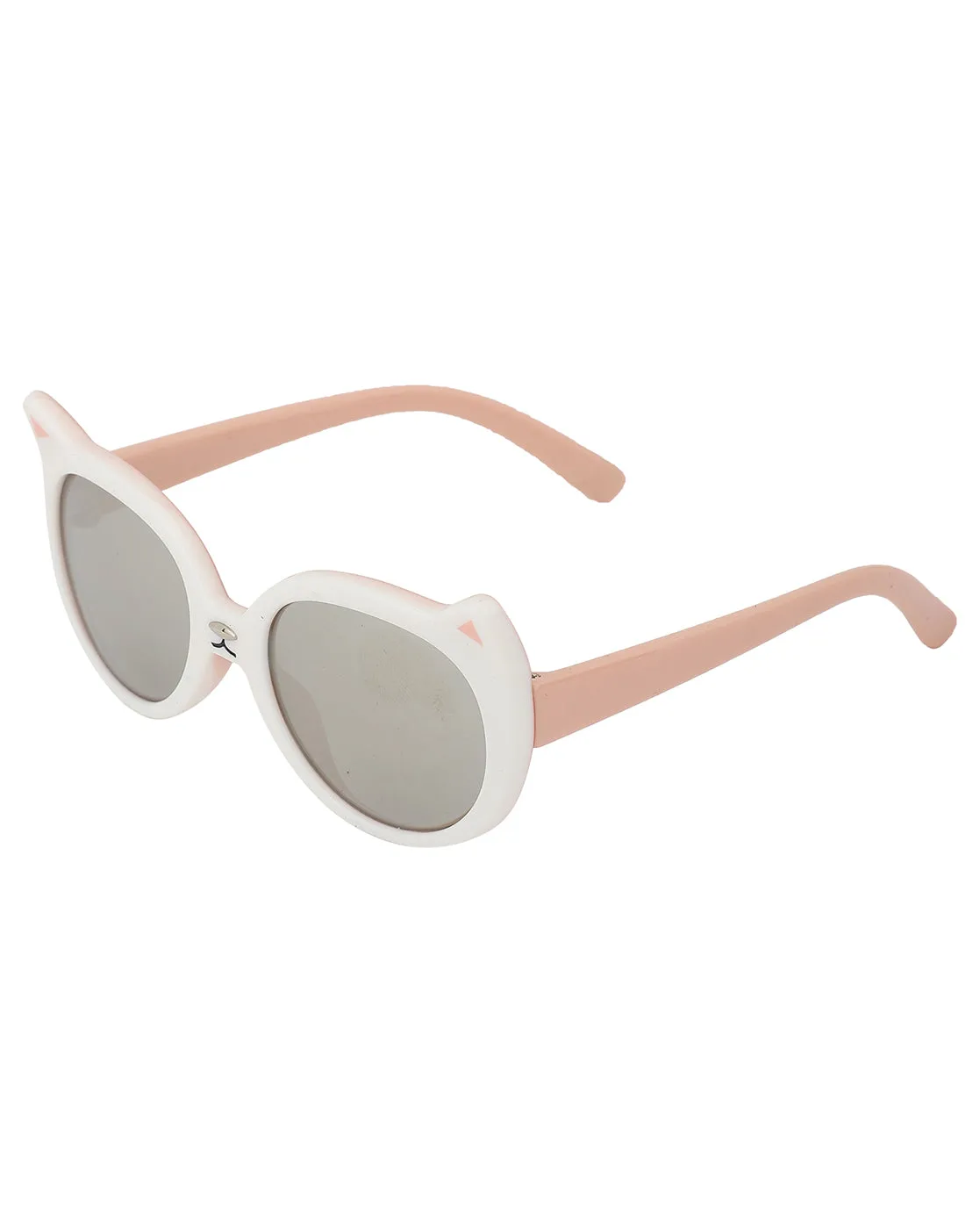 Carlton London Grey Lens & White Cateye Sunglasses For Girl