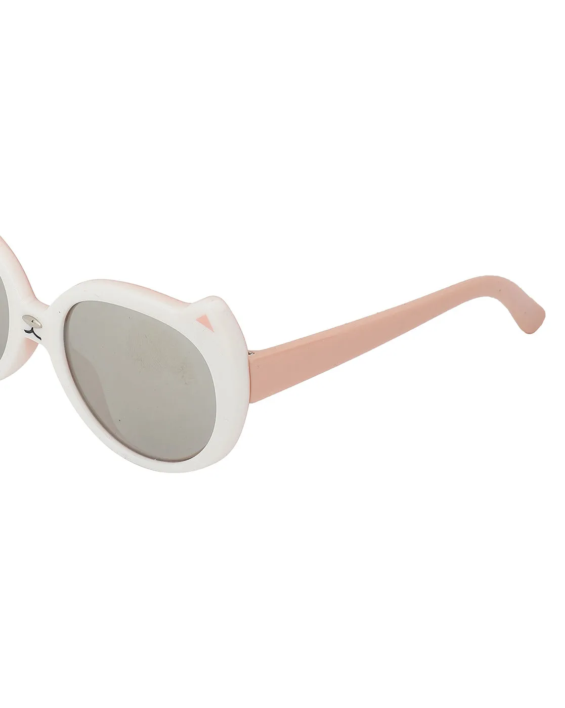 Carlton London Grey Lens & White Cateye Sunglasses For Girl