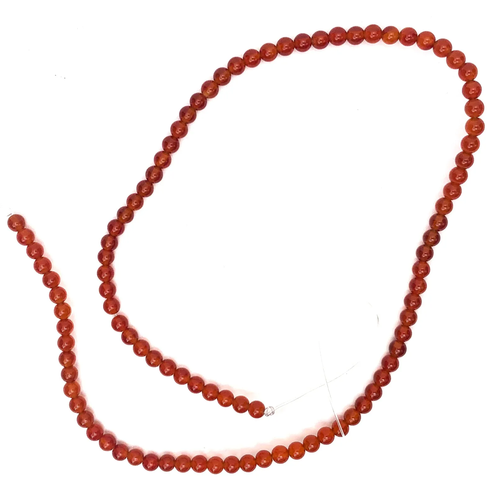 Carnelian 4mm Smooth Rounds Bead Strand