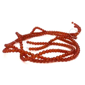 Carnelian 4mm Smooth Rounds Bead Strand