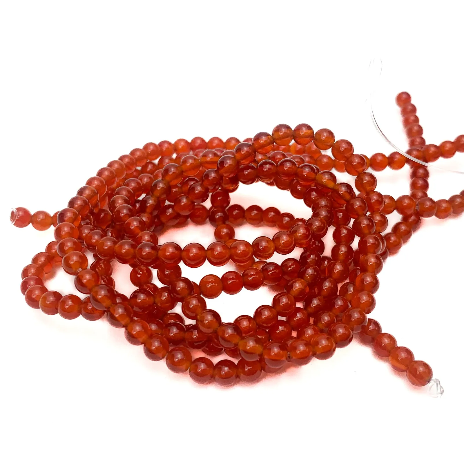 Carnelian 4mm Smooth Rounds Bead Strand