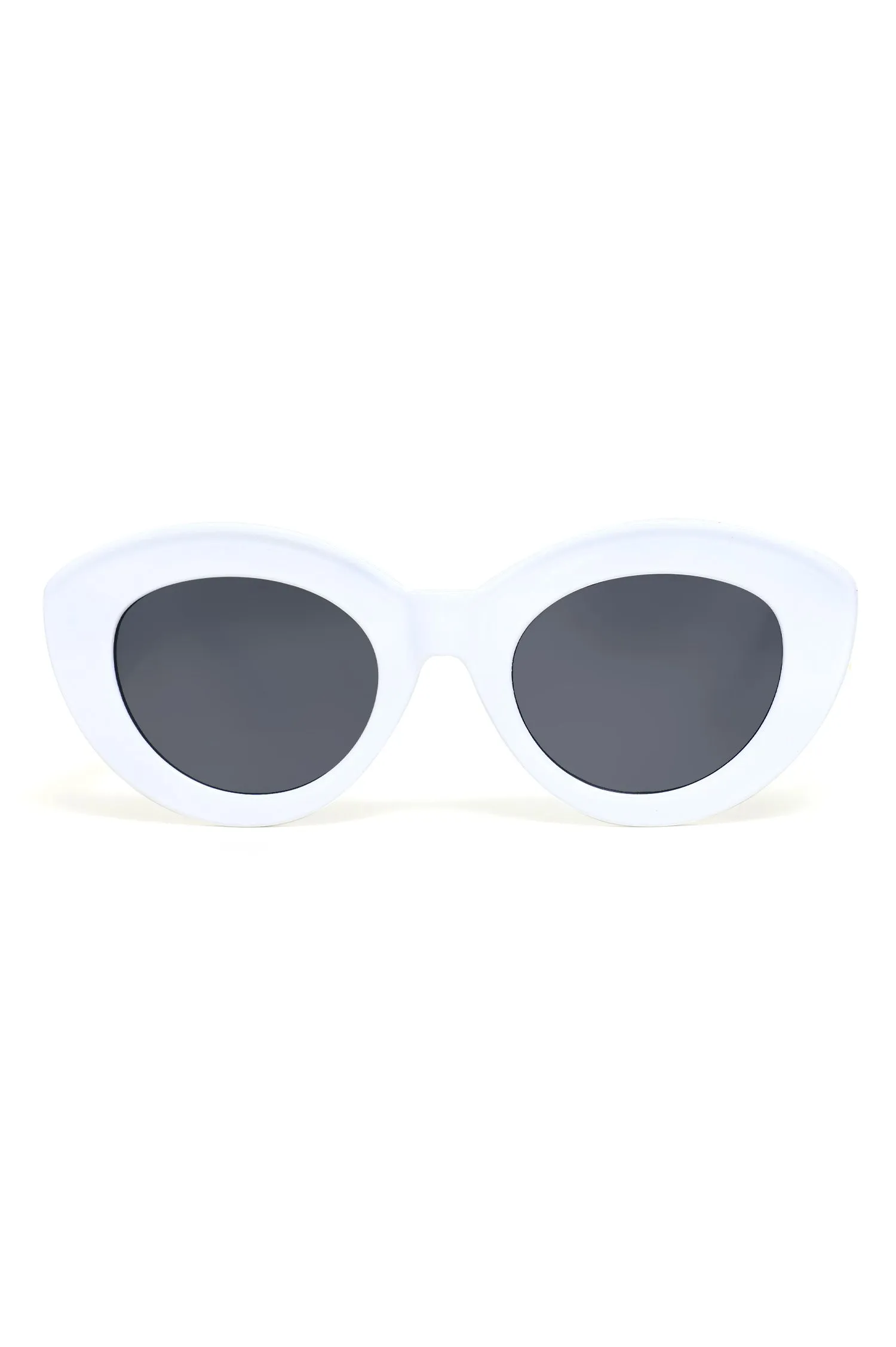 CAT EYE SUNGLASSES-WHITE