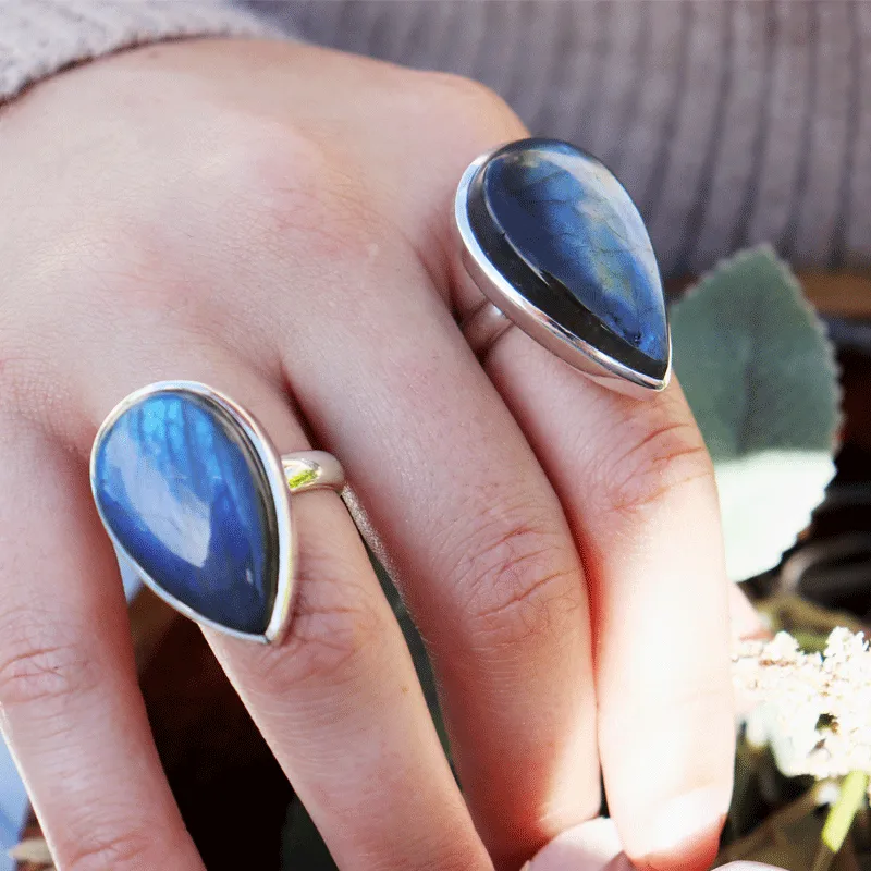 Clancy Labradorite Teardrop Ring