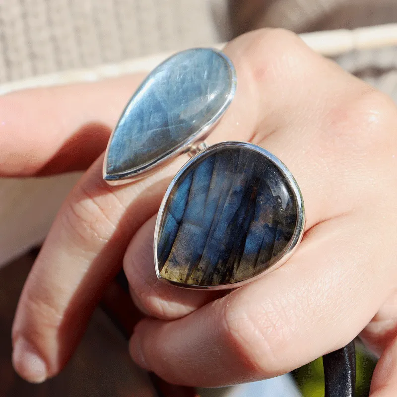 Clancy Labradorite Teardrop Ring