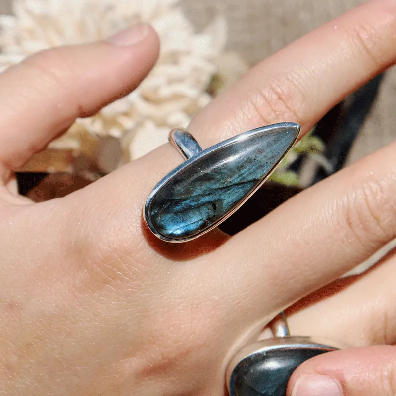 Clancy Labradorite Teardrop Ring