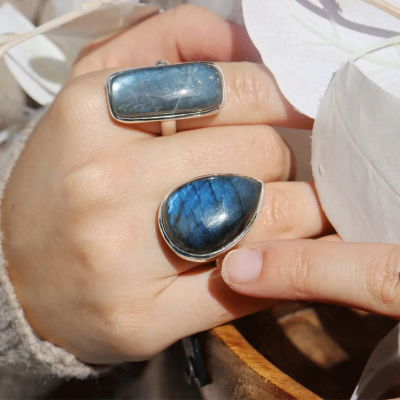 Clancy Labradorite Teardrop Ring