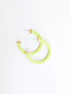 Classic Acrylic Large Hoops in Lime