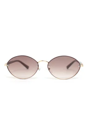 CLASSIC OVAL SUNGLASSES-COFFEE