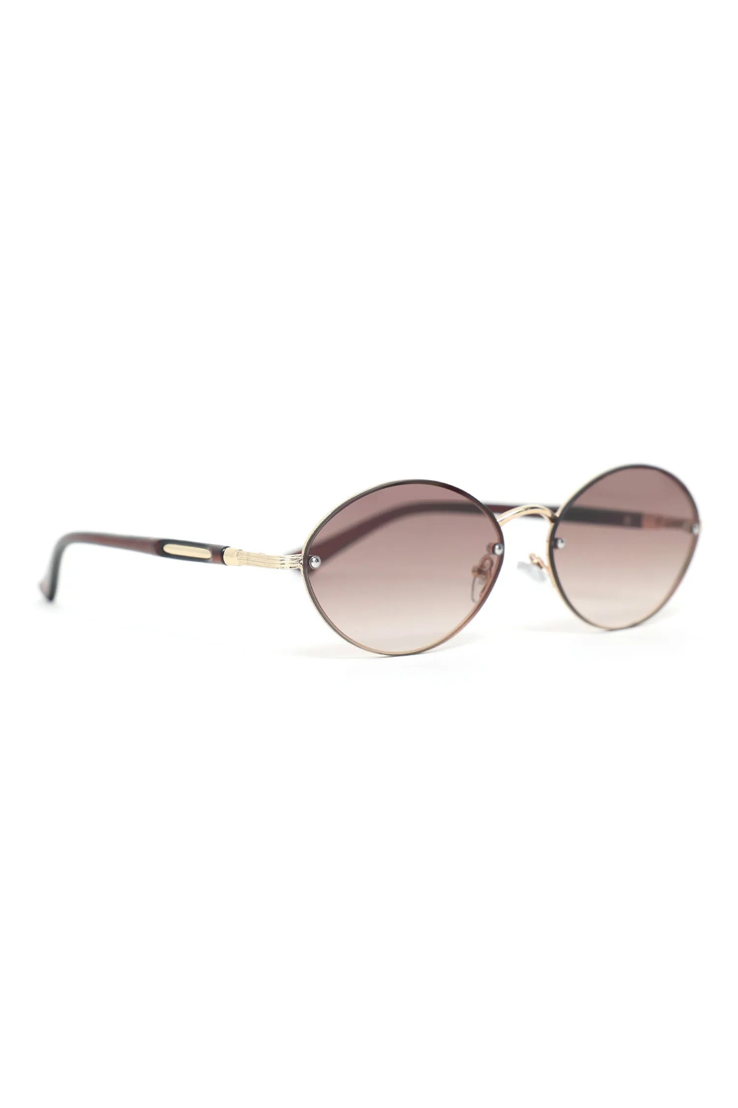 CLASSIC OVAL SUNGLASSES-COFFEE