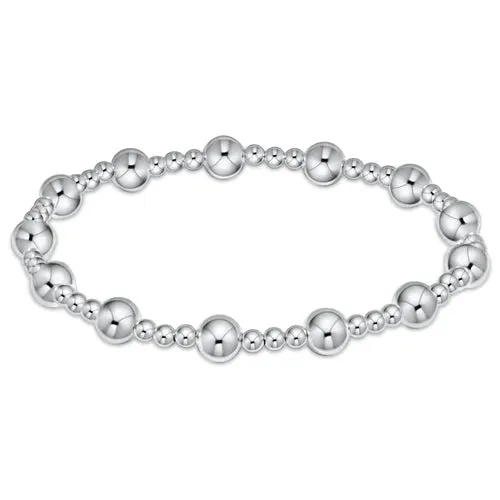 Classic Sincerity Pattern 6mm Bead Bracelet-Sterling