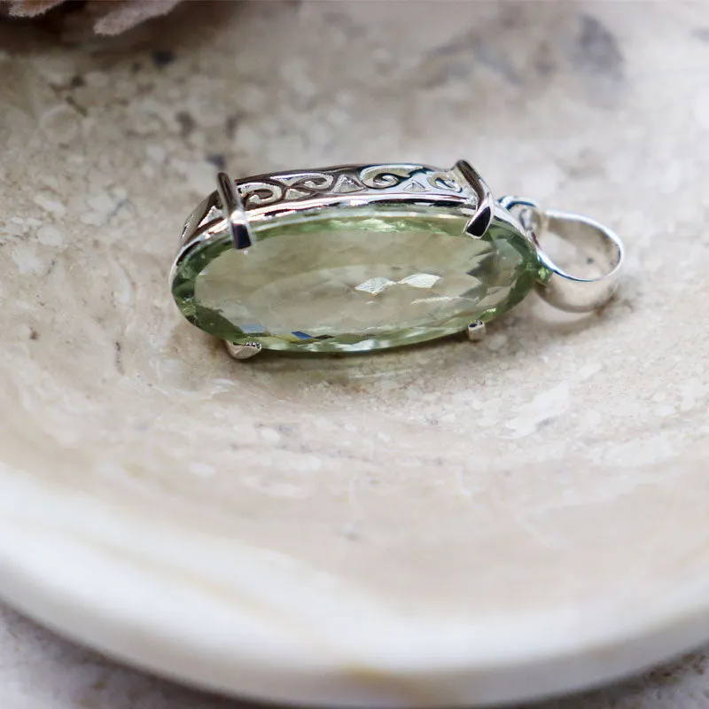 Clover Green Amethyst Boho Pendant