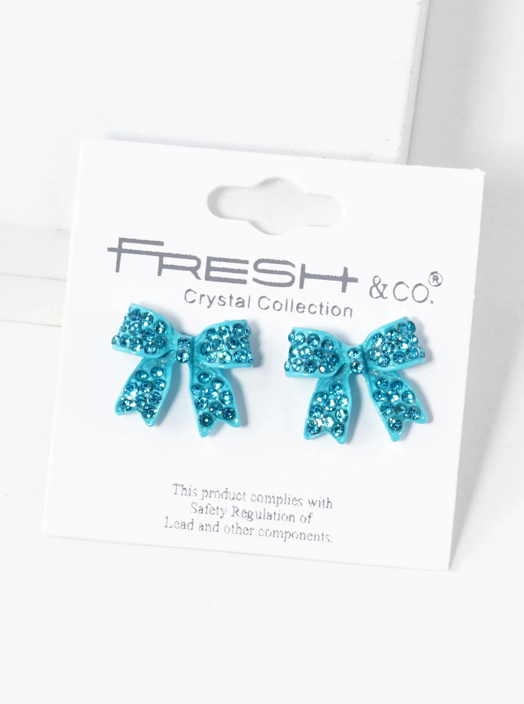 Colored Pave Bow Stud Earring