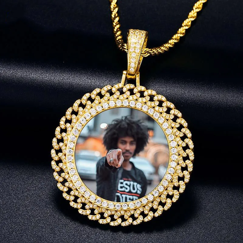 Cuban Link Pendant- Necklace With Picture Inside- Photo Necklace