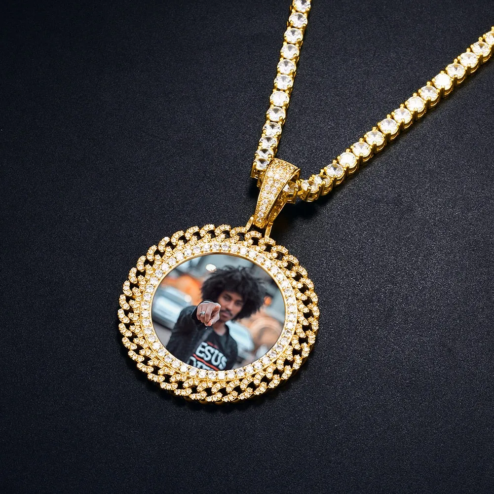 Cuban Link Pendant- Necklace With Picture Inside- Photo Necklace