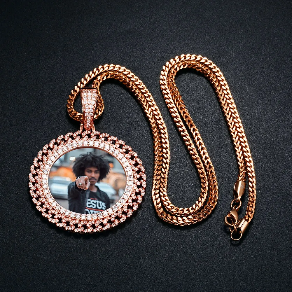 Cuban Link Pendant- Necklace With Picture Inside- Photo Necklace