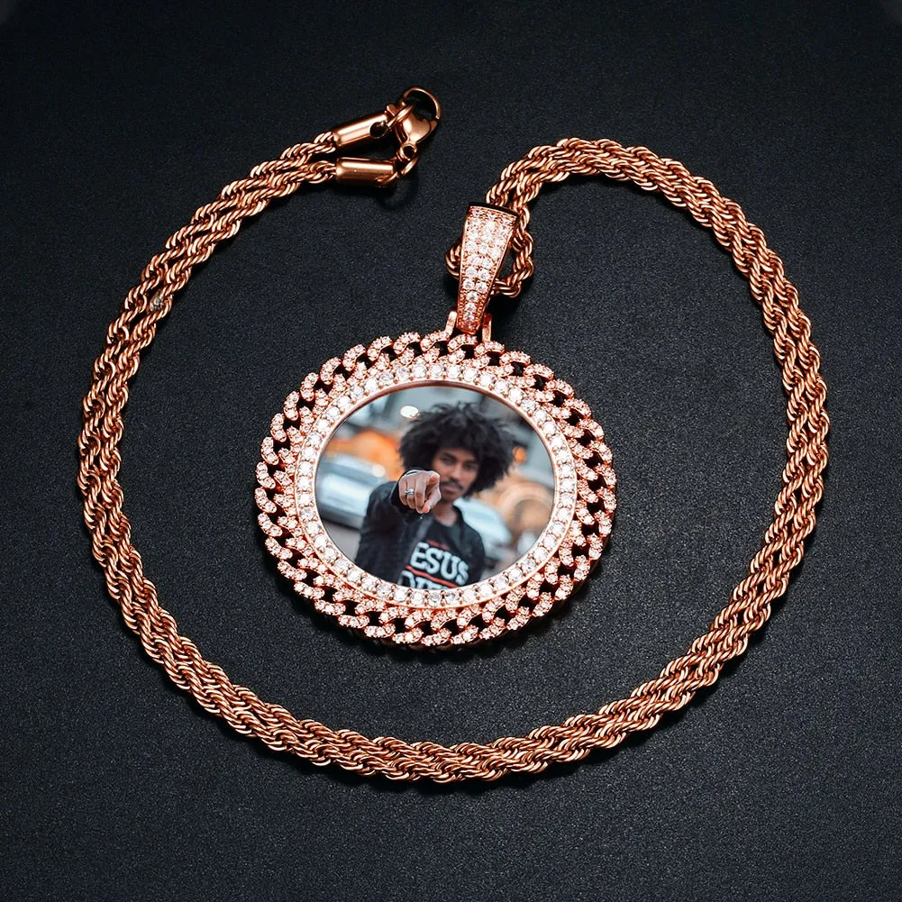 Cuban Link Pendant- Necklace With Picture Inside- Photo Necklace