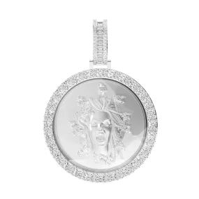 Custom 3D Crystal Round Medusa Engraving Pendant