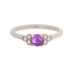 Dainty Star Sapphire & Diamond Ring