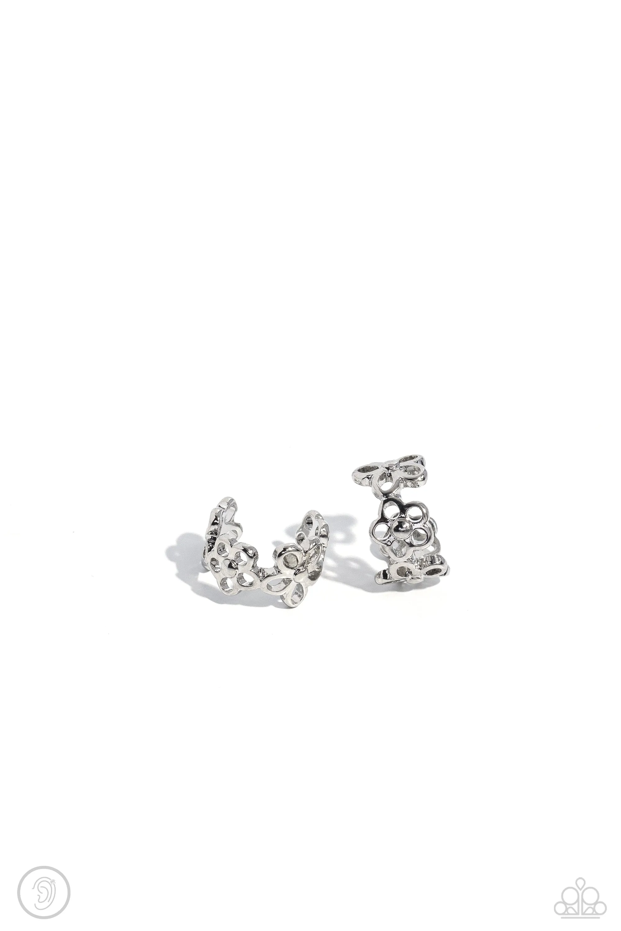 Daisy Debut Silver Cuff Earrings - Paparazzi Accessories