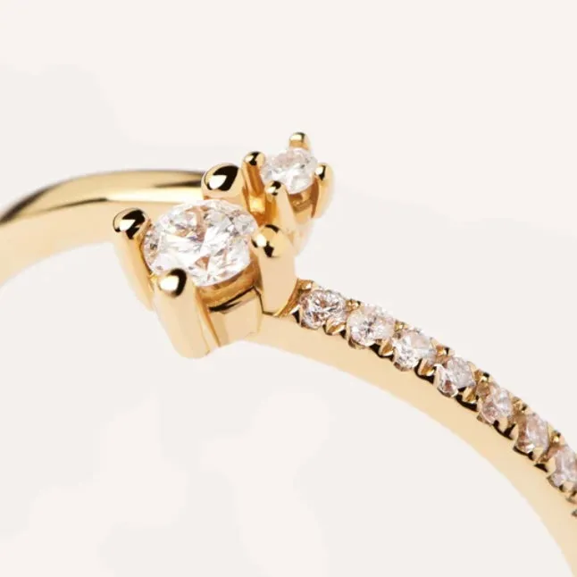 Diamonds and Gold Swing Ring