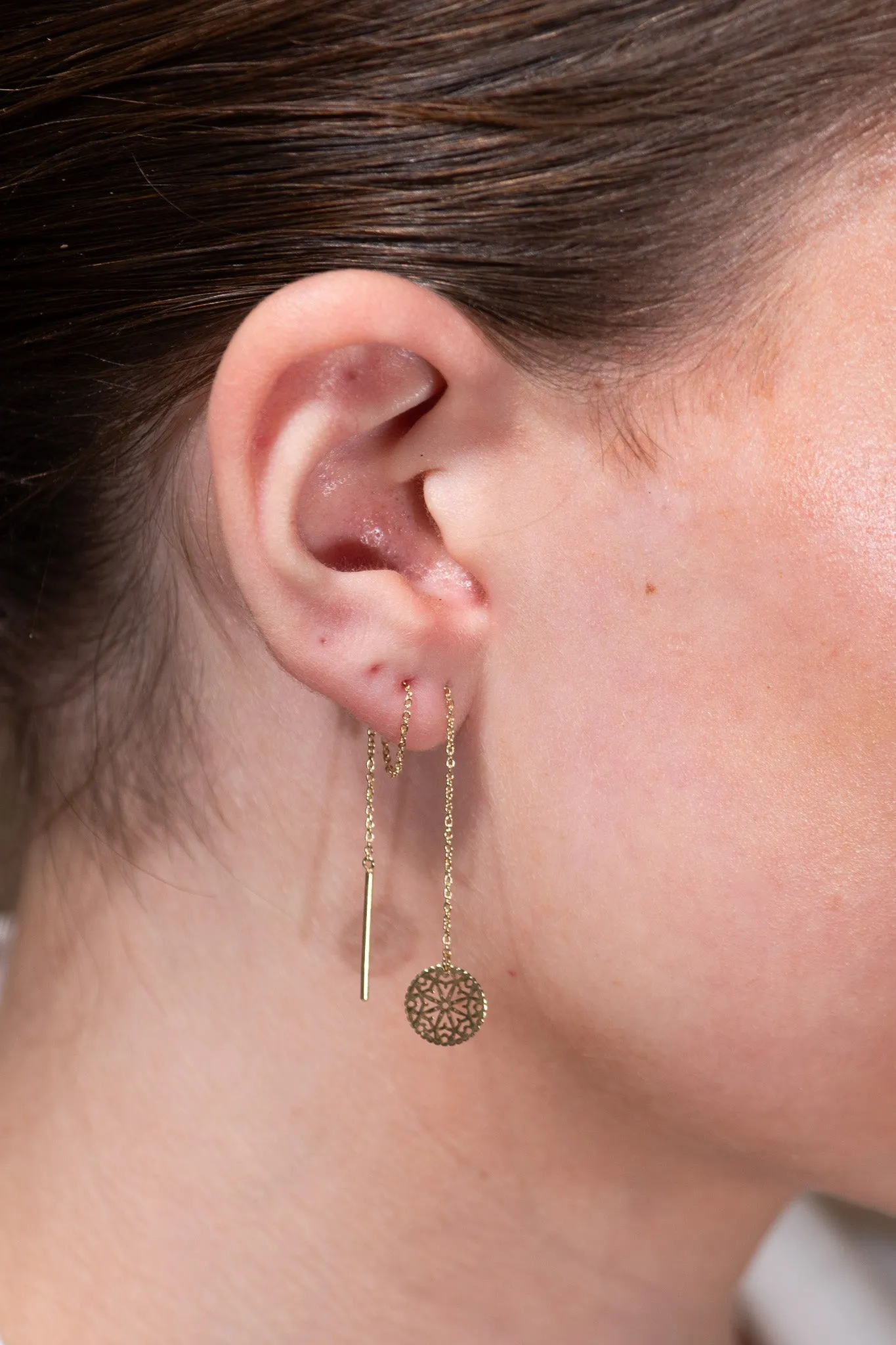 Disc Threader Earrings