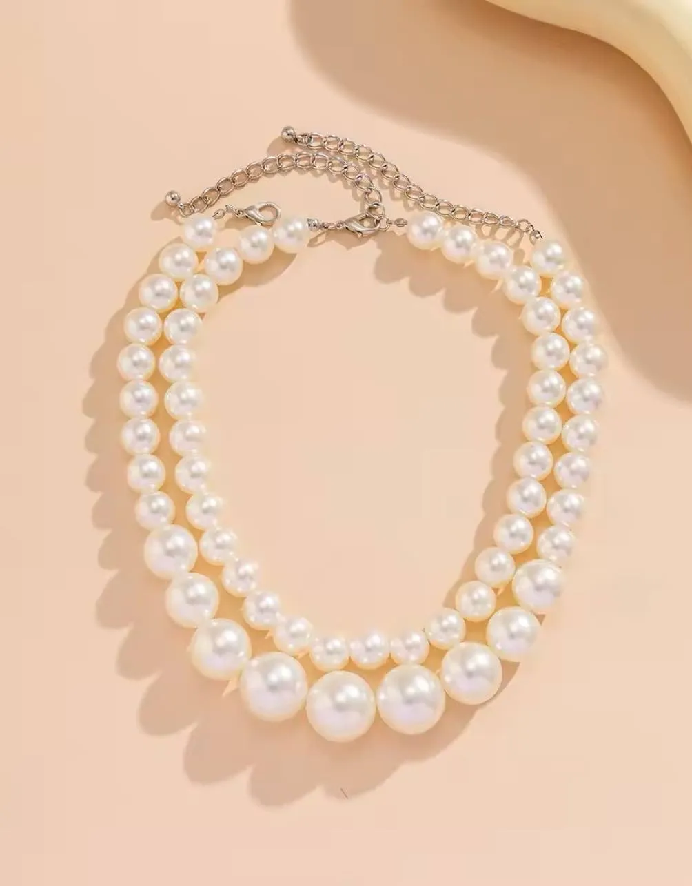 Double Pearl Short Necklace