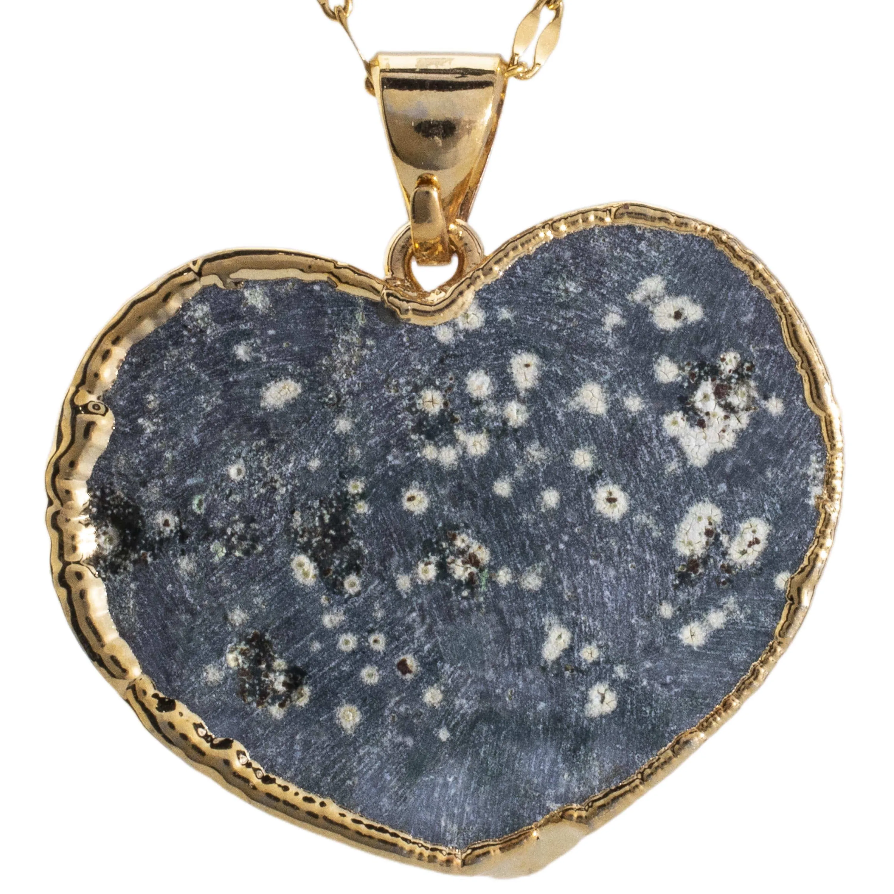 Druzy Amethyst Heart Pendant on Chain