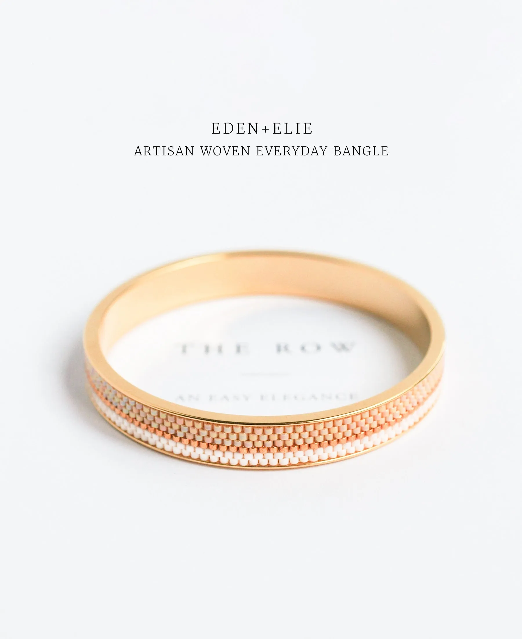 EDEN   ELIE Everyday gold narrow bangle - bark brown