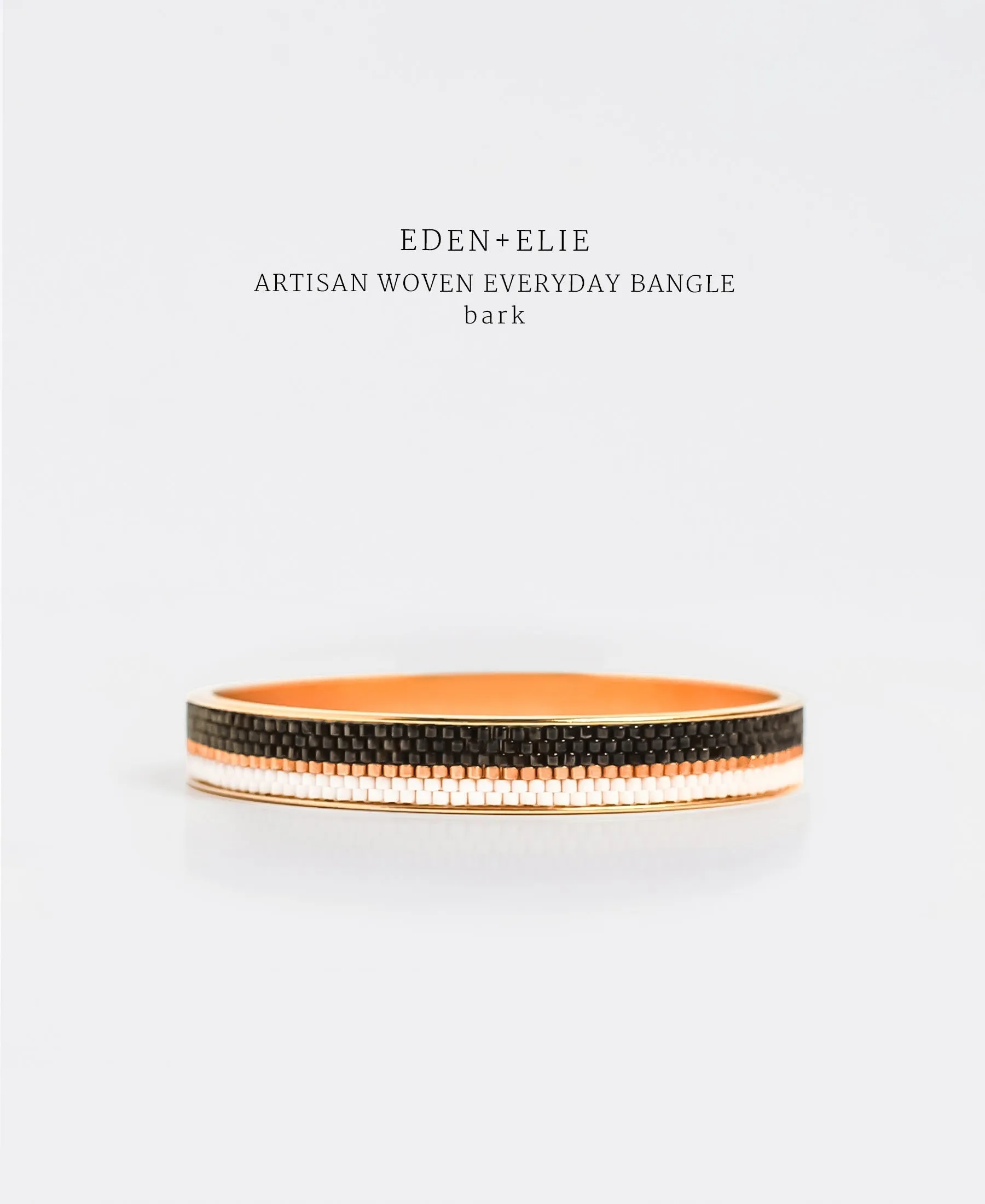 EDEN   ELIE Everyday gold narrow bangle - bark brown