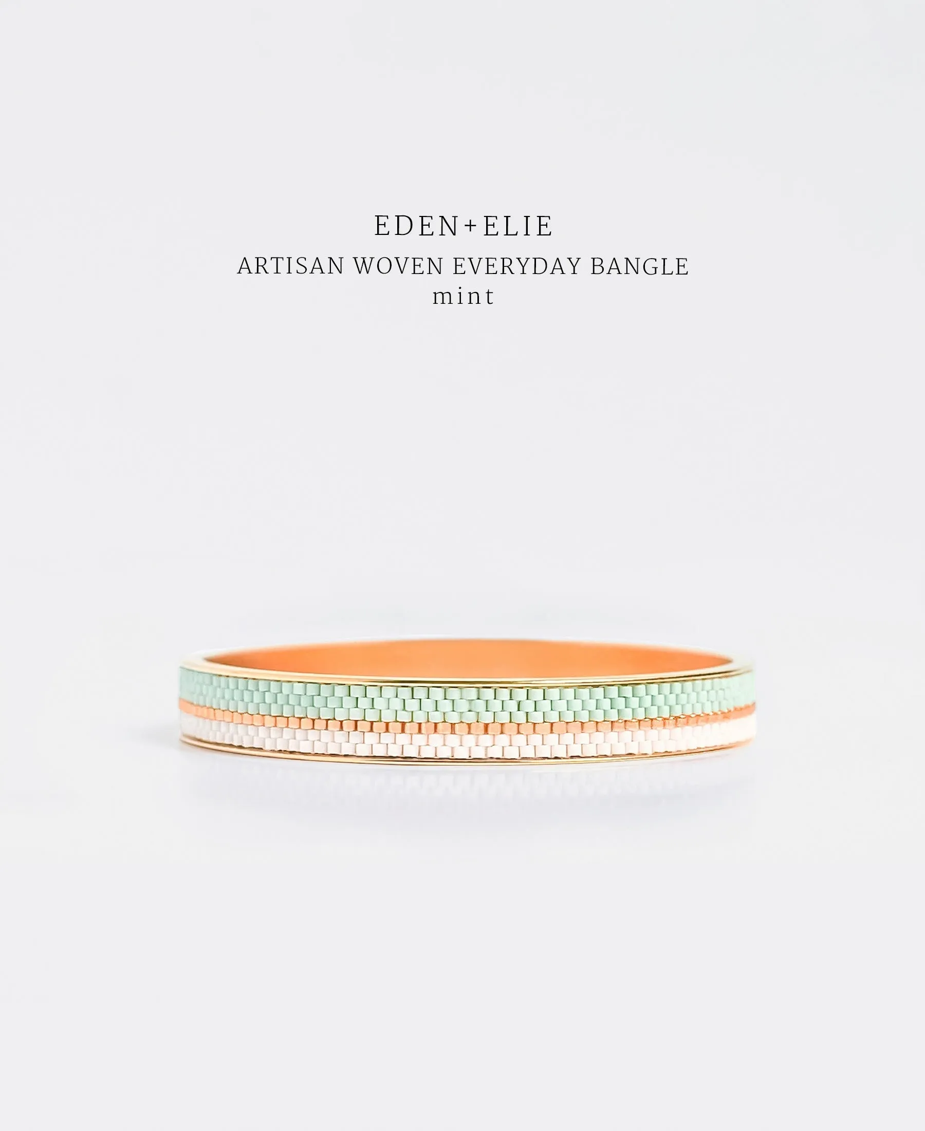 EDEN   ELIE Everyday gold narrow bangle - mint green