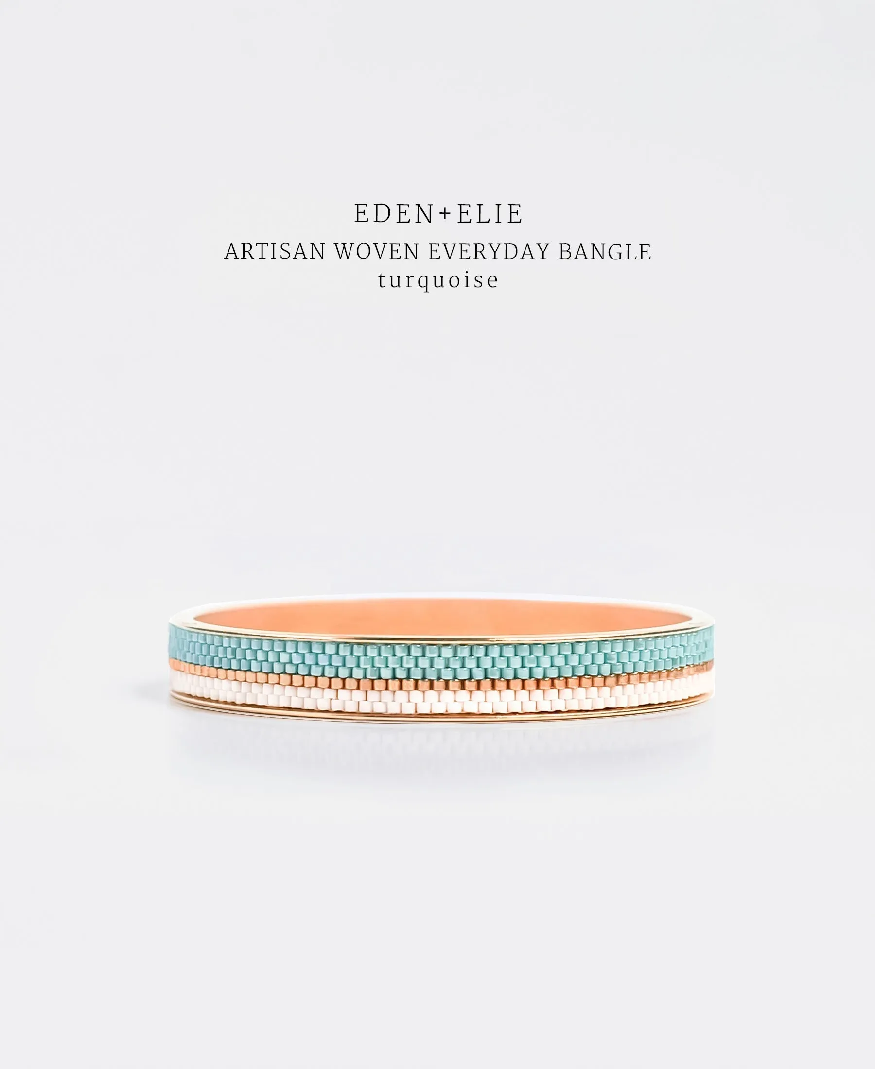 EDEN   ELIE Everyday gold narrow bangle - turquoise