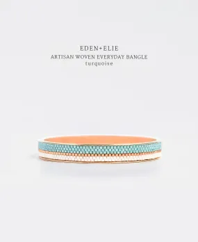 EDEN   ELIE Everyday gold narrow bangle - turquoise