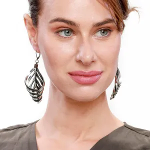 Embrace silver large leather earrings