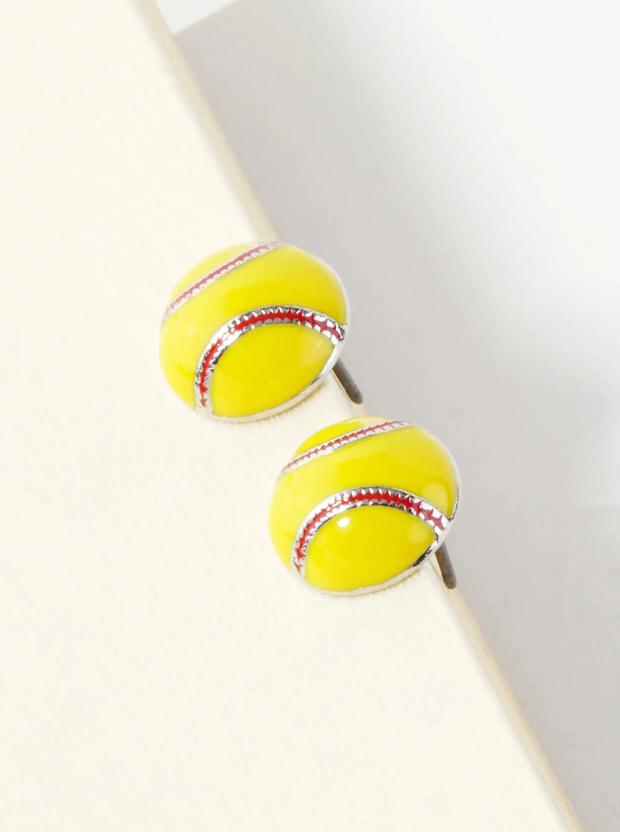 Enamel Filled 3D Sport Stud Earring