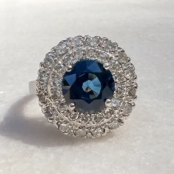 Estate Sapphire & Diamond Ring, 2.45ct.