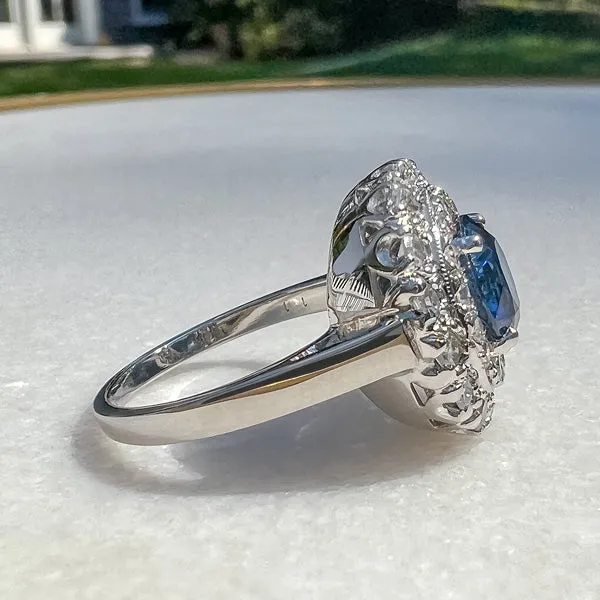 Estate Sapphire & Diamond Ring, 2.45ct.