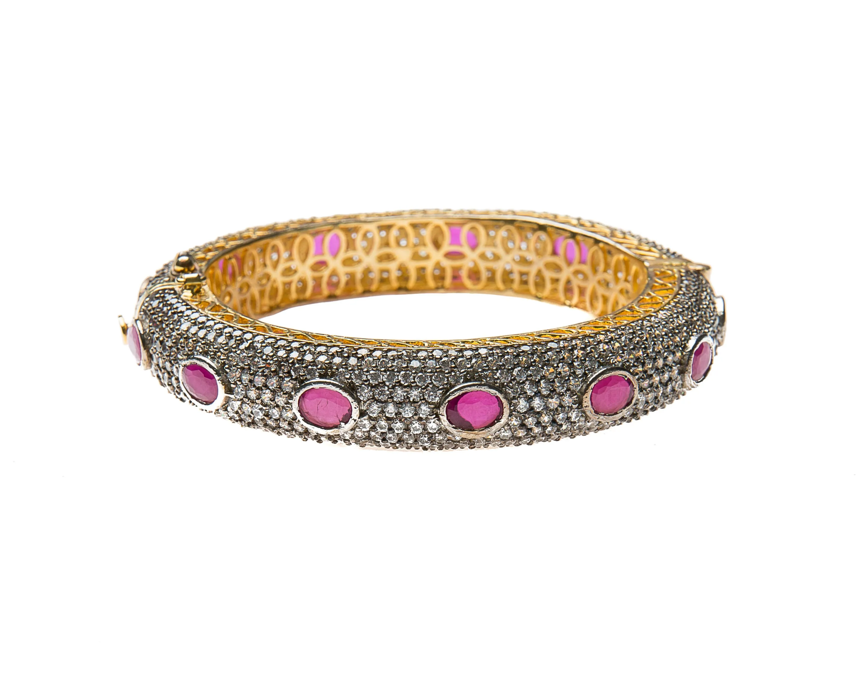 Fara Cuff (Red Stone & Swarovski)