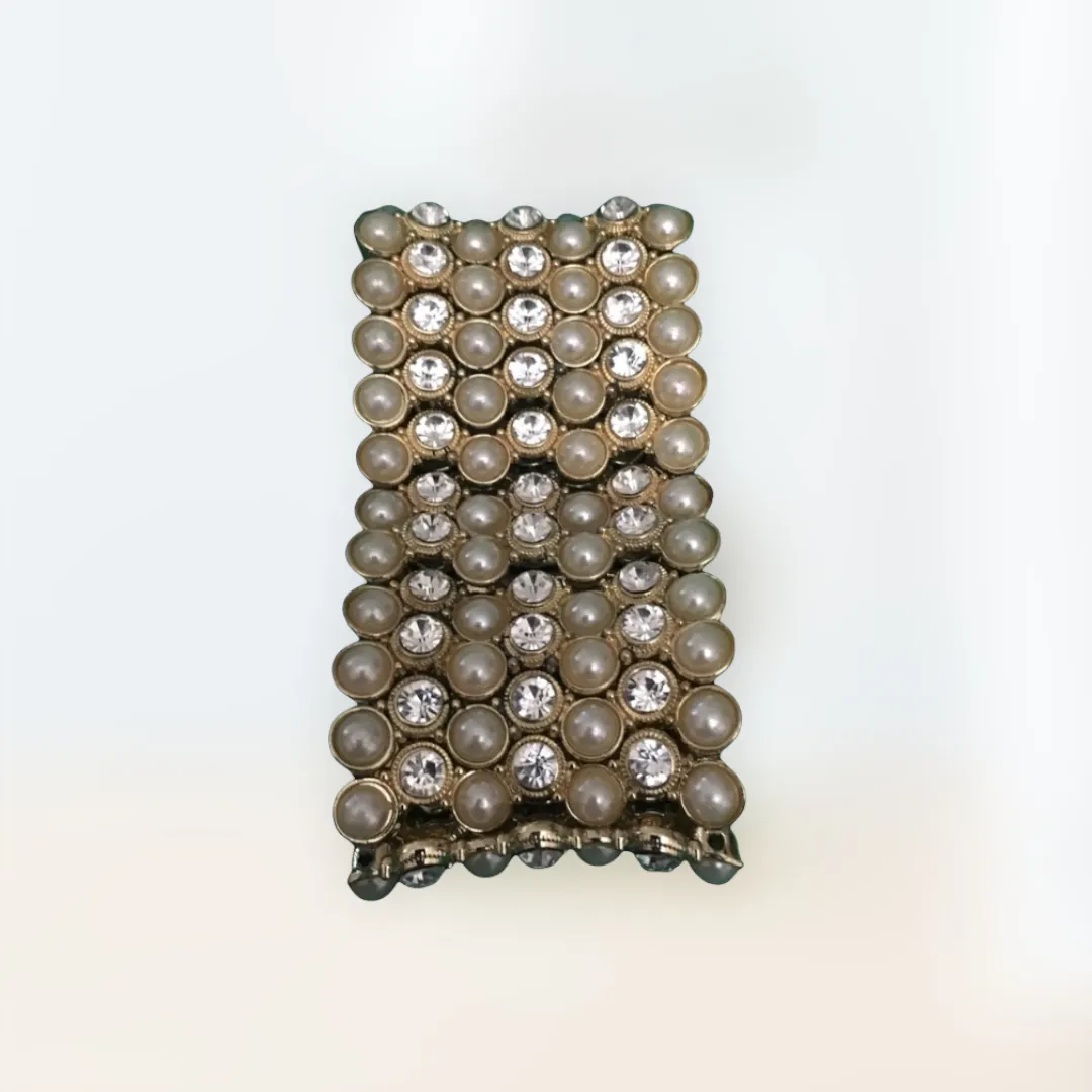 Faux pearls bangle bracelet