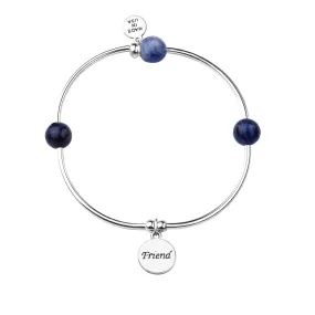 Friend | Soft Bangle Charm Bracelet | Sodalite