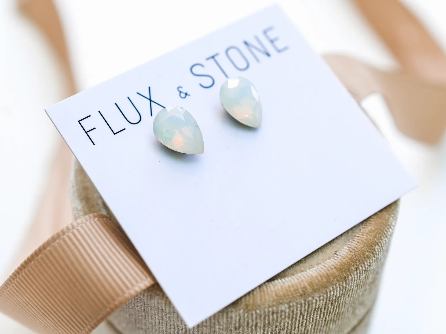 Gemstone Studs - Swarovski Milky White