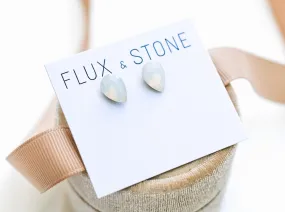 Gemstone Studs - Swarovski Milky White